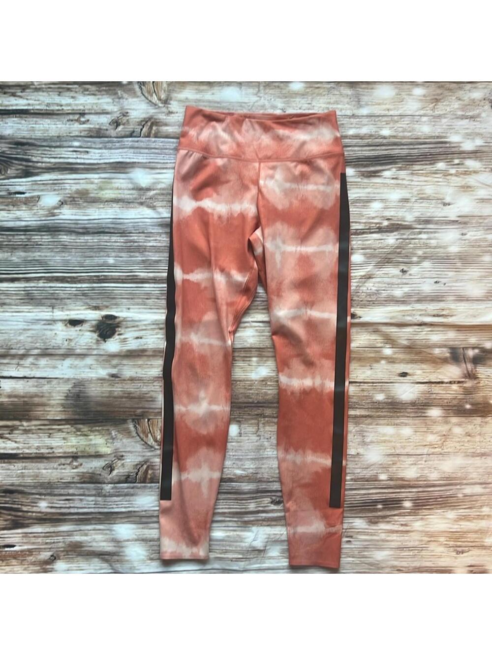💪🏽 Nike One Luxe Mid Rise Leggings Womens S Small Orange Dri Fit Tie Dye
